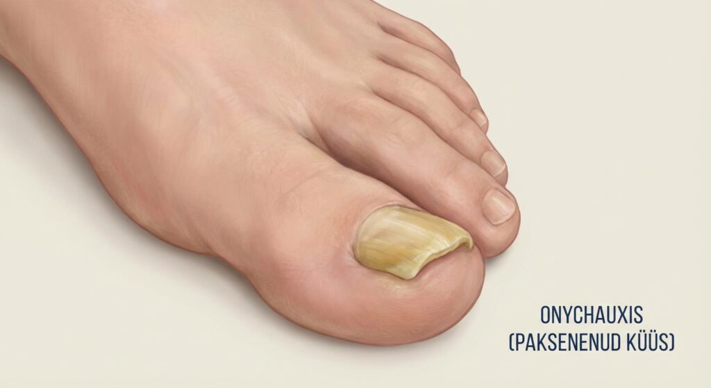 Paksenenud varbaküüned: põhjused ja lahendused kodusest hooldusest ravipediküürini