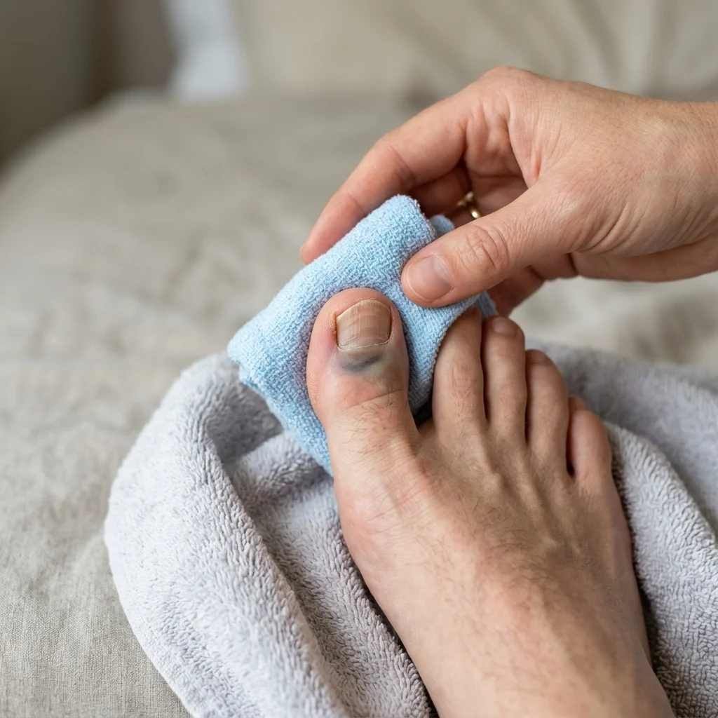 Külmakompress traumaküünega varbal