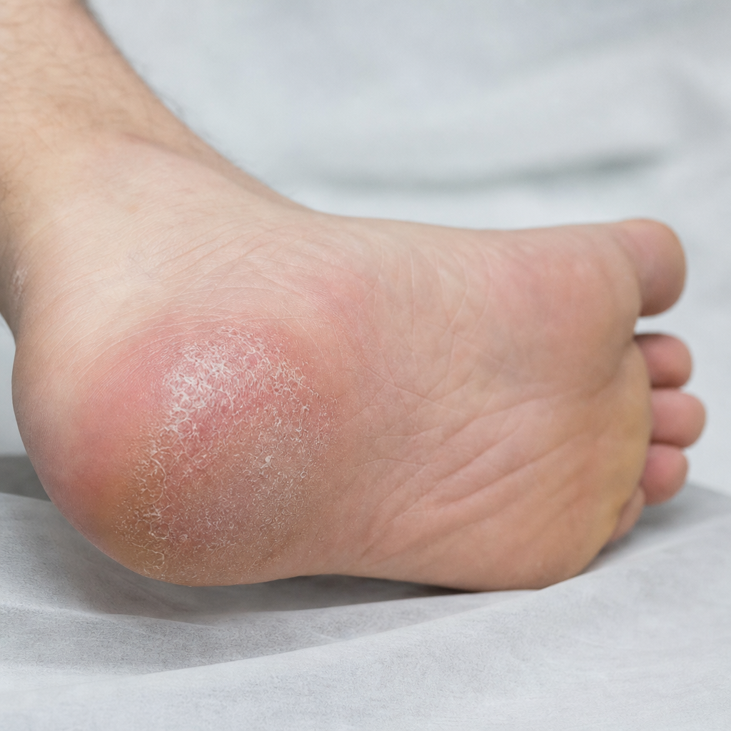 Kerge psoriaas jalatallal